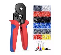 HSC8 6-4A Ferrule Crimping Tool Kit High Hardness Crimper Plier with 1250pcs Wire Ferrules Crimp Ends Terminal for 0.25-10m㎡ AWG23-7 Insulated Non-Insulated Connectors