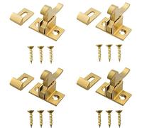 HSCGIN Elbow Latch 4Set Brass Heavy Duty Door Elbow Latch with Screws for Bedroom Bathroom Window Cabinet and Closets Door Window Catch
