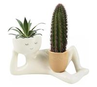 Hscjymnd Lazy Guy Planter ResinLazy Little Character Flowerpot Planter Lying Down Resin Lying Down Figure Garden