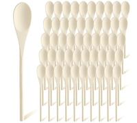 Hscjymnd Wooden Spoon Set 50 Pcs 10 Inch Bulk for Cooking Handle Stirring Tools for Baking Mixing Serving