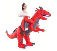 HSCTEK Inflatable Ride on Adult Dragon Costume, Fire Dragon, Large