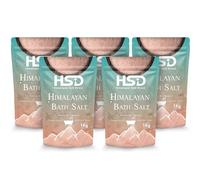 HSD 1KG Bath Salt Pouch Pure Natural Pink Salt - Mineral Salts for Radiant Skin - Our Magnesium Sulfate Bath Salts are Premium Bath Salts for Men and Women - Bath Salts for Muscle Soak - Pack of 5