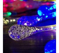 HSD 20 Led Blue & White Tear Drop Lights (4M) - Solar Power Lights For Christmas, Weddings, And Home Decor