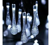 HSD 20 Led White Tear Drop Lights (4M) - Solar Power Lights For Christmas, Weddings, And Home Decor