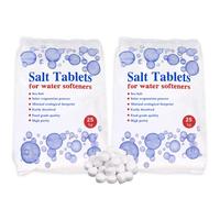 HSD 25 kg Salt Tablets, water softener tablets 25kg, Food Grade, Compatible to All Water Softener Machines, salt tablet water softener, 100% Genuine British Salt Tablet (2 Bags, 25 KG)