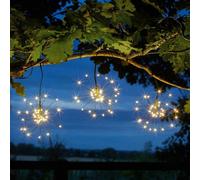 HSD 96 Led Warm White Triple Starburst Lights - Solar Power Lights For Christmas, Weddings, And Home Decor