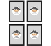 HSD Black A4 21x30cm Photo Frame, A4 Size Picture Frames Portrait Landscape Wall Mountable Frames Modern Picture Hang Hook Frame Display For Home Office Wall Décor - Set of 4