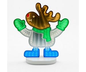 HSD Christmas Reindeer 3D Infinity Led Window Light - 111 Leds Usb Powered 1M Wire Indoor Decoration W19.5Xh23 Cm Ip20