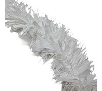 HSD Christmas Tinsel Garland 2M (6.5ft) Xmas Metallic Chunky Fine Sparkle Garland Shiny Christmas Tree Party Decorations (Chunky White)