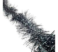 HSD Christmas Tinsel Garland 2M (6.5ft) Xmas Metallic Chunky Fine Sparkle Garland Shiny Christmas Tree Party Decorations (Fine Dark Green)