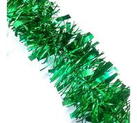 HSD Chunky Green Tinsel Garland - 2M (6.5Ft), Festive Christmas & Party Decoration, Mantel & Home Decor