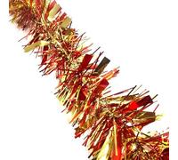 HSD Chunky Red Gold Tinsel Garland - 2M (6.5Ft), Festive Christmas & Party Decoration, Mantel & Home Decor