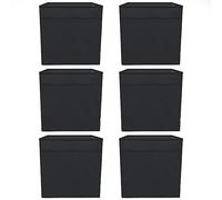 HSD Cube Storage Boxes Foldable Fabric Storage Organizer Boxes for Shelving Unit for Home, Office Use, Bedroom, Nursery, Wardrobe, Toys Best Gift For Children's, 33x38x33 CM (6 Pack, Black)