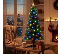 HSD Fiber Optic Light Christmas Tree 90Cm 90 Tips With Soft Star - Stylish Pre Lit Tree With Led Illumination And Star Topper