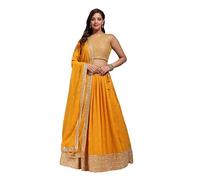 HSD lehenga choli for women readymade chaniya choli set for wedding party wear, Yellow & Gold, Small