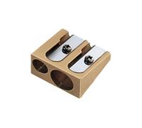 HSD Mobius & Ruppert (M+R) Double-Hole Brass Wedge Pencil Sharpener - German Precision For Standard & Jumbo Pencils