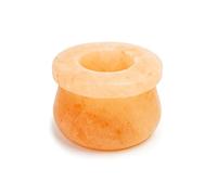 HSD Natural Himalayan Salt Tealight Candle Holder - Pot Shape - Hand-Carved Rock Salt - Glow for Relaxation, Bedroom, Spa, Yoga & Gift Décor