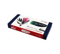 HSD Rosa Gallery Botanical Watercolour Set - 28 Full Pans In Indigo Metal Case, Artist Paints For Floral & Nature Art