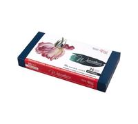 HSD Rosa Gallery Botanical Watercolour Set - 35 Full Pans In Indigo Metal Case, Artist Paints For Floral & Nature Art