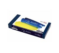 HSD Rosa Gallery Classic Watercolour Set - 35 Full Pans In Blue Metal Case, Professional Paint Collection
