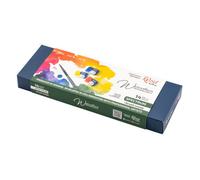 HSD Rosa Gallery Spectrum Watercolour Paint Set - 14 Full Pans With Brush In Indigo Metal Case