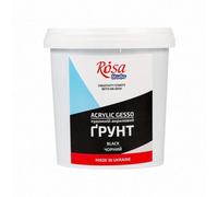 HSD Rosa Studio Black Acrylic Gesso 500Ml - High Elasticity, Creamy Consistency, Opaque Coverage, Professional Art Primer