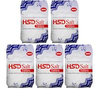 HSD Salt Tablets 25Kg Bags Best For Laundry Kitchen Dish Washing | Compatible to All Water Softner Machines | Food Grade 100% Genuine British Salt Tablet Of Premium Quality (5 Bags)