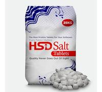 HSD Salt Tablets 25kg Best for Laundry Kitchen Dish Washing, Compatible to all Water Softener Machines, Food Grade 100% Genuine British HSD Salt Tablets Premium Quality (1 Bag)
