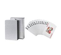 HSD Silver Foil Luxury Deck Of Playing Cards - Waterproof Plastic Poker Cards For Professional Play & Family Game Nights