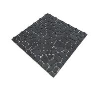 HSD Tiletastic Black Pebble Effect Interlocking Garden Patio Floor Tiles 29Cm X 29Cm X 0.13Cm (12 Tiles) - 12 Sqft, Easy-Lock