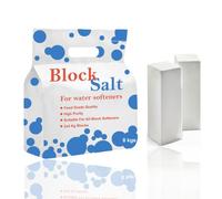 HSD Water Softener Salt Block 100% Genuine Food Grade Water Softener Salt Block Compatible to All Water Softener Machine Each Pack Contains 2 Salt Blocks (1 pack 2 block)