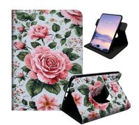 HSDEXWRI 360 Rotate Folio Tablet Case for iPad mini 6/7 / iPad mini A17 Pro | PU Leather; Auto Sleep Wake; Military Drop Protection; Multi-angle Swivel Stand for 8.3" Tablet; Vintage Pink Roses