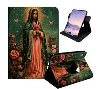 HSDEXWRI 360 Rotate Folio Tablet Case for iPad Pro Air 4th/5th Generation | PU Leather; Auto Sleep Wake; Military Drop Protection; Multi-angle Swivel Stand for 10.9" & 11" Tablet; Our Lady of Guadalupe