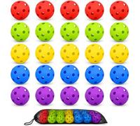 HSDJLXZ 20 Pack 5 Colors Plastic Baseball Practice Balls, Lightweight Hollow Soft Balls for Hitting Pitching Batting Training Indoor & Outdoor Sport with a Drawstring Bag