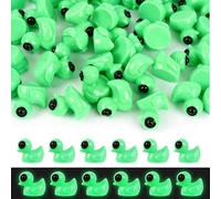 HSDJLXZ 200 Pcs Green Luminous Alien Duck Figurines - Mini Sci-Fi Ducks in Bulk for Party Favors, Treasure & Prize Boxes, Dashboard & Desk Décor, Easter Egg Stuffers, Cute Alien Decor