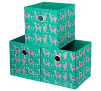 HSDT 3 Cube Storage Box Foldable Fabric Alpaca Storage Box Storage Cube Bins 25.4x25.4x25.4 CM Emerald Green Baskets for Closet Shelves Cube Storage Unit Drawers ,QY-SC16-3