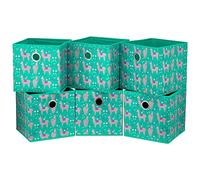 HSDT 6 Cube Storage Box Foldable Fabric Alpaca Storage Box Storage Cube Bins 25.4x25.4x25.4 CM Emerald Green Baskets for Closet Shelves Cube Storage Unit Drawers,QY-SC16-6