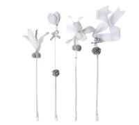 Hsdubygr Pet Cat Toy Cat Teasing Stick Fairy Tale Cat Stick Ribbon Bite Cat Stick Bell Toy Set Cat Toy 4PCS