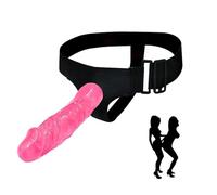HSDwerwh Strap-On Dildo, Female Strap-On Penis, Silicone 21cm Dildo, Adjustable Strap-On Dildo With Power Suction Cups, SM Sex Toys(Color:Pink)