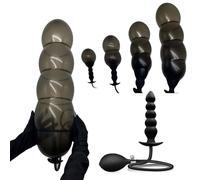 HSDwerwh Super Long 5 Beads Inflatable Anal Dildo Anal Beads Vagina Anus Expansion with Removable Pump Sex Toys for Women Men