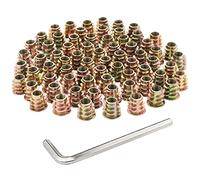 HSEAMALL 100 PCS Threaded Inserts for Wood Furniture,M6 threaded inserts Hex Socket Screw-in Nuts,Zinc Alloy Threaded Rivet Screw Nut Inserts