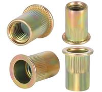 HSEAMALL 100PCS M10 Rivet Nuts Zinc Plated Carbon Steel Rivnut Flat Head Threaded Insert Nut for Metal,Wood,Aluminium