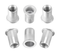 HSEAMALL 100PCS M6 Rivet Nuts Stainless Steel Rivnut Threaded Insert Nut Riveter Set Blind Rivet Nut Assortment For Metal, Wood,Aluminium