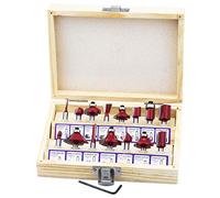 HSEAMALL 15 PCS Router Bits 1/4 shank for Palm Router Tool 6.35mm Tungsten Carbide Tipped Router Bit Set Wood Milling Saw Cutter