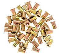 HSEAMALL 150PCS M5 Rivet Nuts Zinc Plated Carbon Steel Rivnut Threaded Insert Nut Riveter Set Blind Rivet Nut Assortment For Metal, Wood,Aluminium