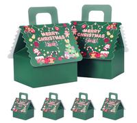 HSEAMALL 20PCS Christmas Party Gift Box Small Favour Boxes Wedding Sweet Candy Treat Cake Boxes for Guests Presents Birthday Xmas Chirstmas Gift Packaging Advent Calendar DIY (Green, Large gift box)