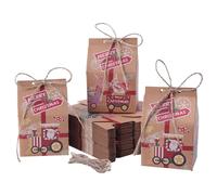 HSEAMALL 50PCS Christmas Party Favour Boxes Gift Bags Kraft Paper Sweet Candy Box Xmas Gift Bag