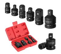 HSEAMALL 6PCS Impact Socket Adapter Set,1/4" 3/8" 1/2" 3/4" Socket Converter Adapter Reducer Set, Brake Square Head Adapter for Wrenches, Breaker Bar Ratchets (5)