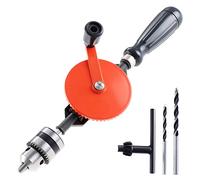 HSEAMALL Hand Drill - Manual Crank, 3/8 Inch (1.5-10mm) Capacity, Double Pinion Chuck, For Wood, Plastic, Acrylic, Circuit Board Punching