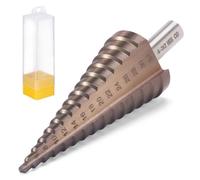 HSEAMALL M35 Cobalt Step Drill, Diameter 4-32 mm, HSS Cobalt Alloy Cone Drill Bit Multiple Hole Cutter Professional Straight Flute Drill for Stainless Steel, Metal, Wood, Plastic